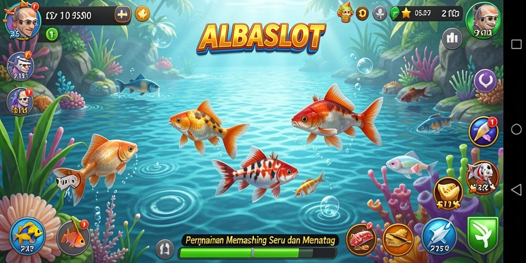 Tampilan seru gameplay memancing di ALBASLOT.