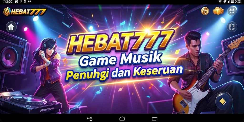 Tampilan gameplay HEBAT777 dengan fitur musik interaktif.