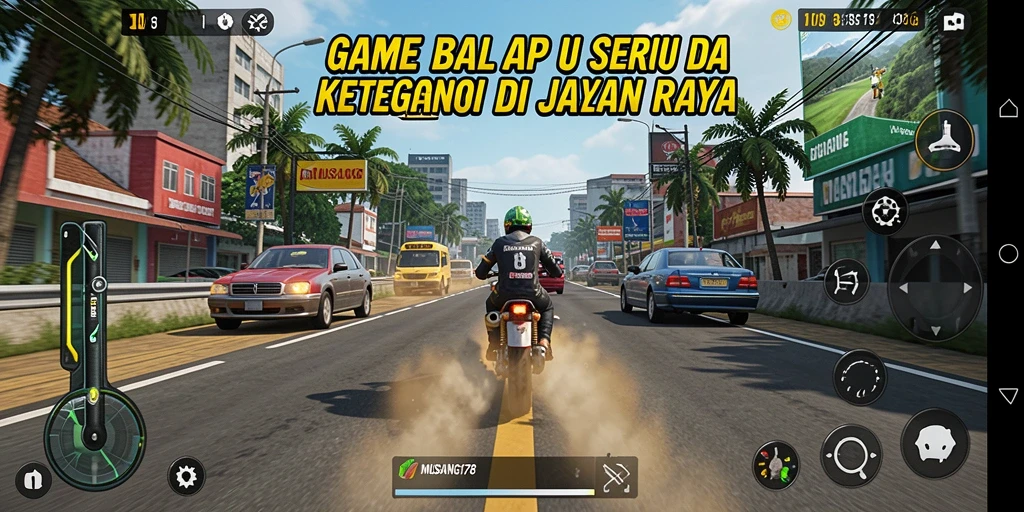 Menampilkan gameplay balapan yang mendebarkan di MUSANG178.