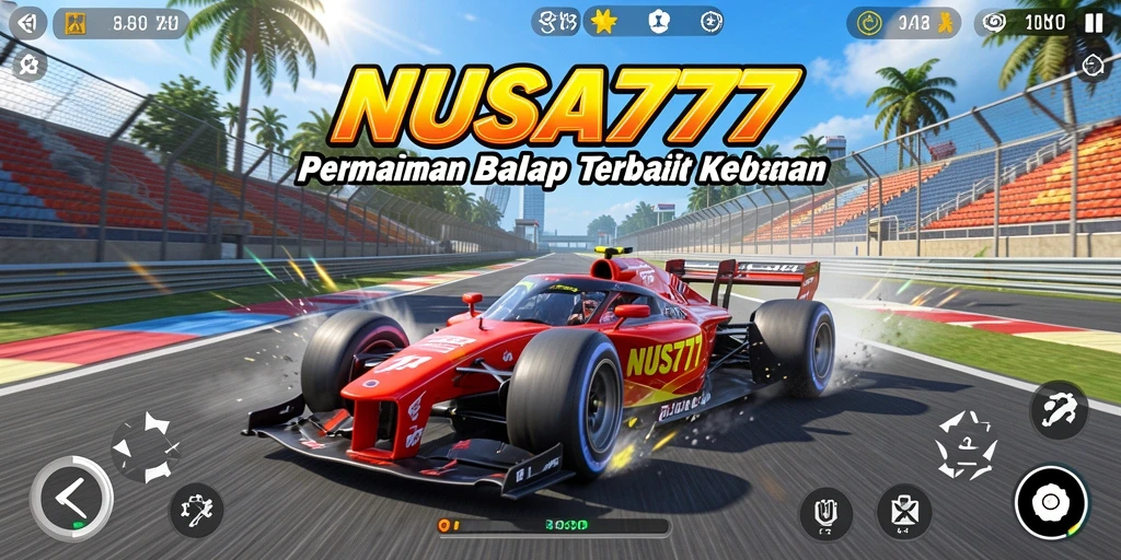 Tangkapan layar utama NUSA777 menampilkan aksi balapan yang mendebarkan.