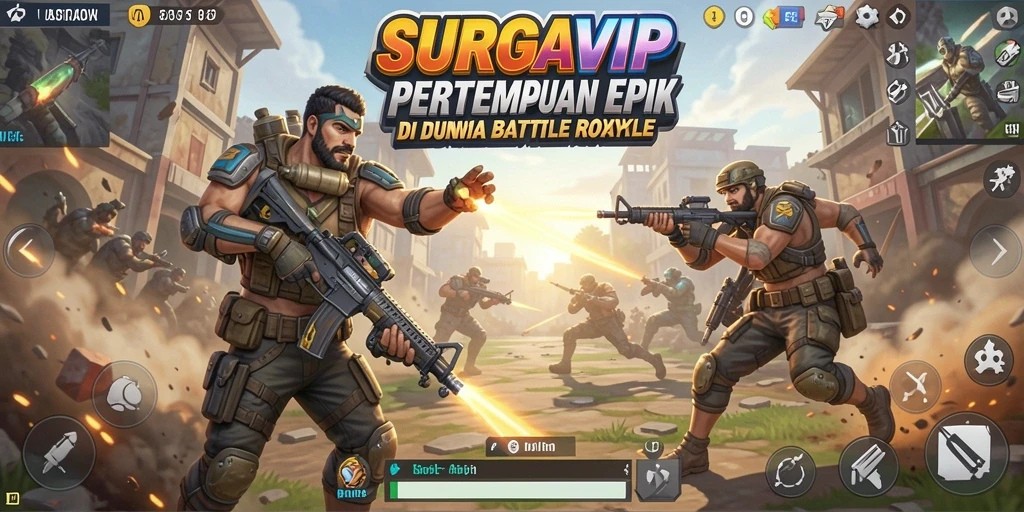 Tampilan gameplay SURGAVIP dengan pertempuran seru antar pemain.